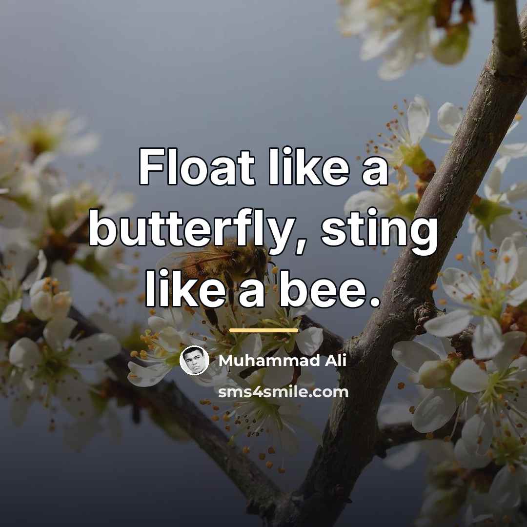 “Float like a butterfly, sting like a bee.…” quote by Muhammad Ali