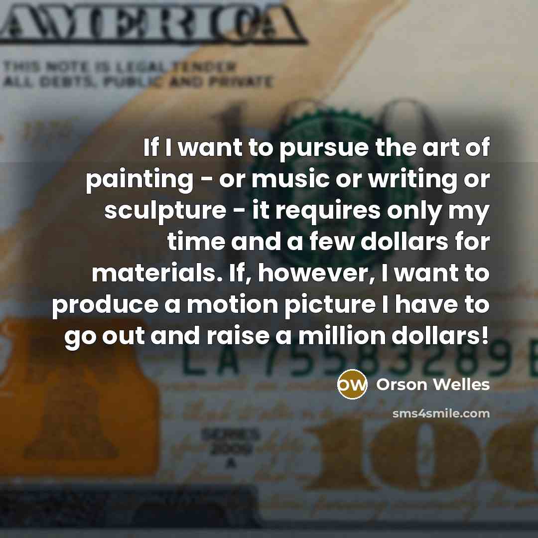 “If I want to pursue the art of painting -…” quote by Orson Welles