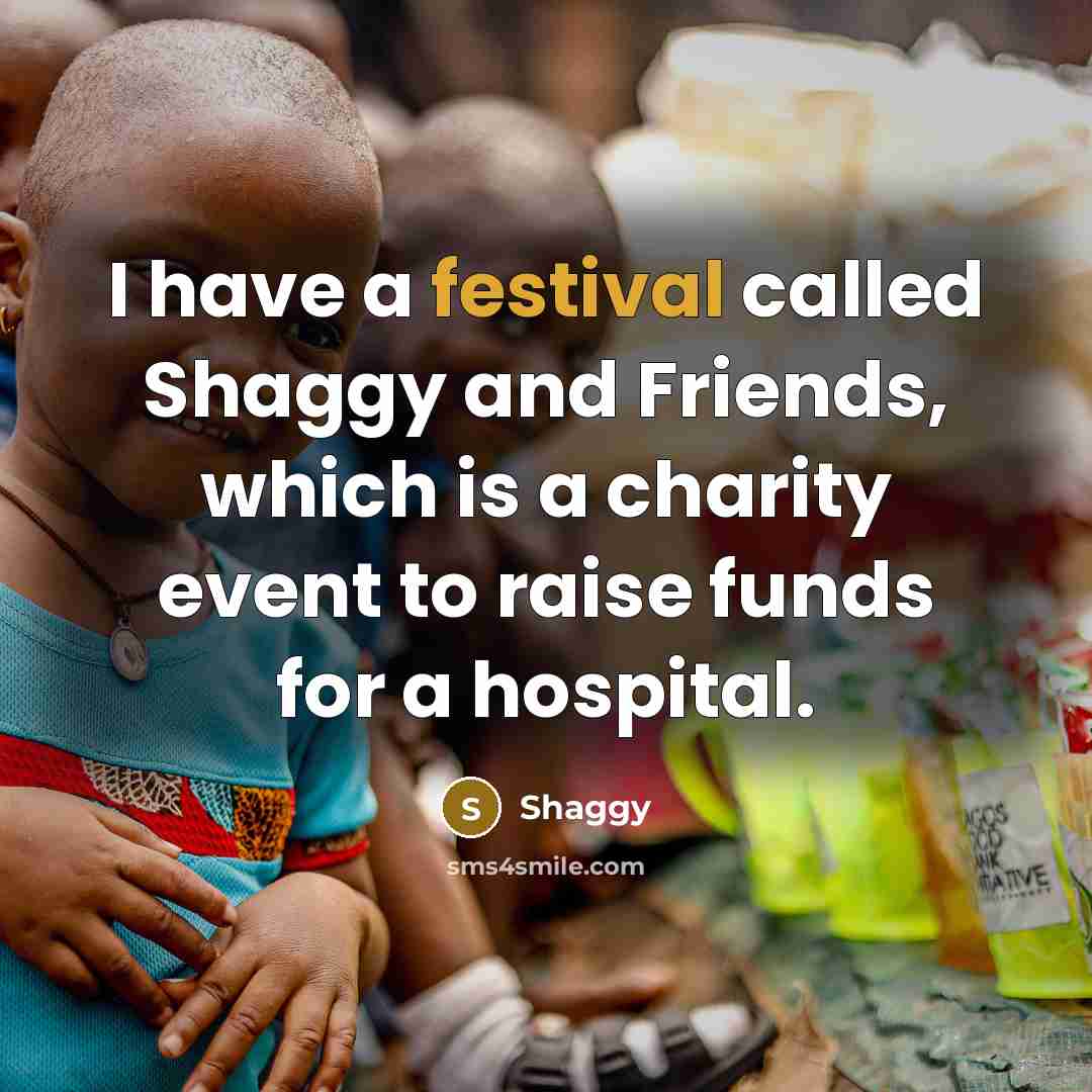 “I have a festival called Shaggy and Friends, which is…” quote by Shaggy