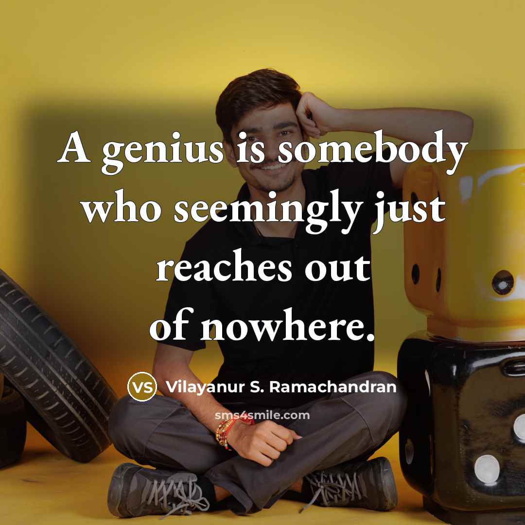 “A genius is somebody who seemingly just reaches out of…” quote by Vilayanur S. Ramachandran