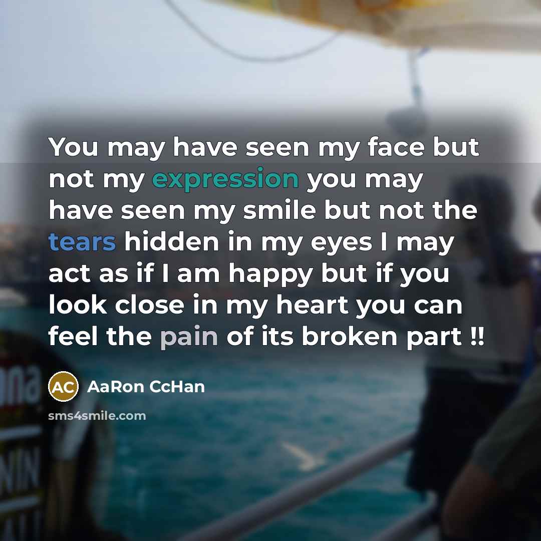 “You may have seen my face but not my expression…” quote by AaRon CcHan