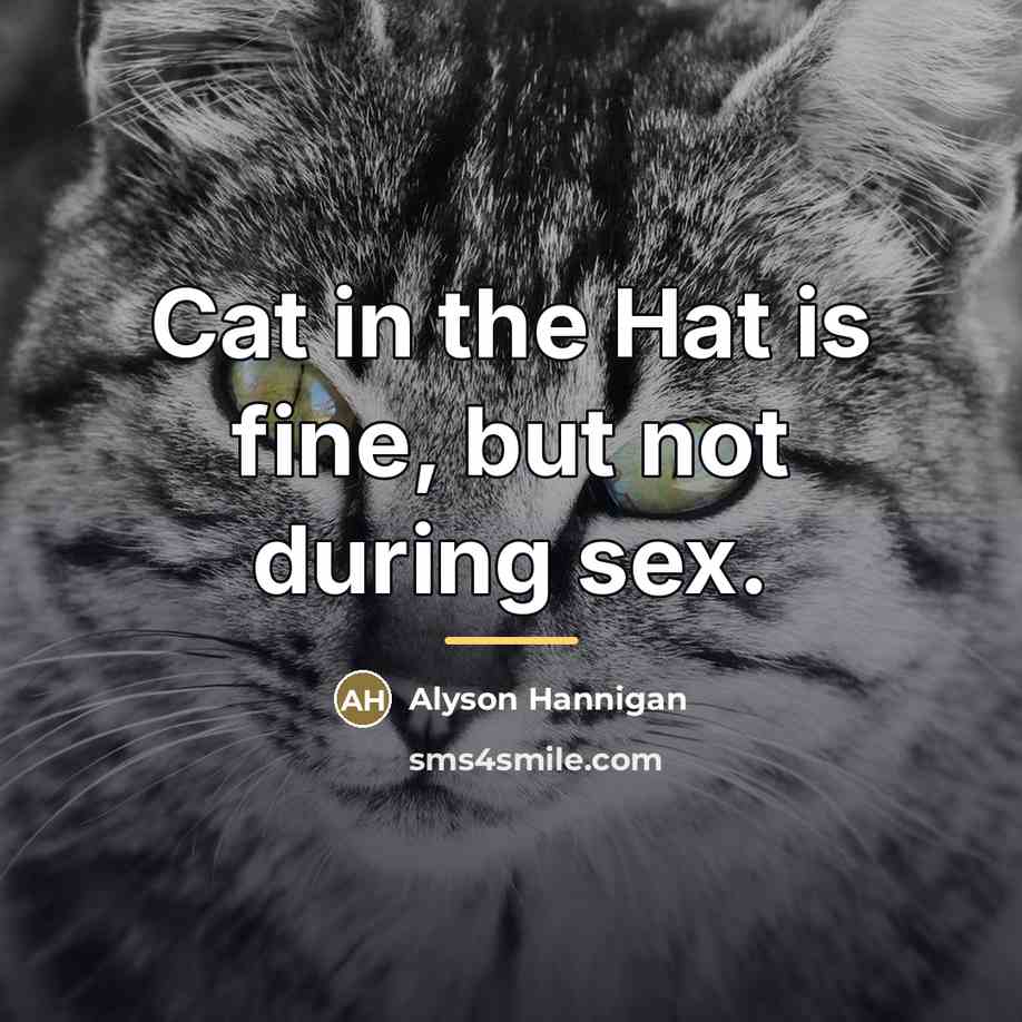 “Cat in the Hat is fine, but not during sex.…” quote by Alyson Hannigan