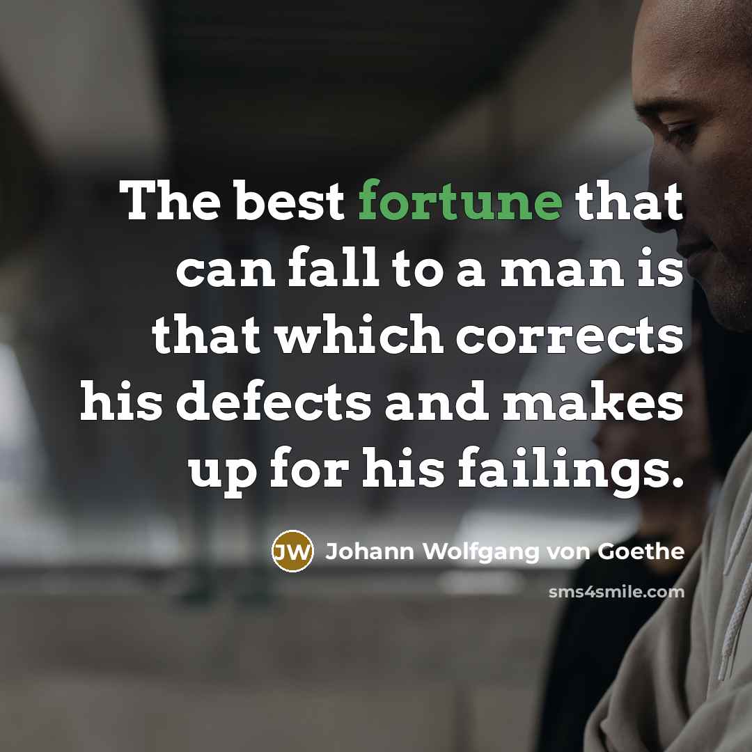 “The best fortune that can fall to a man is…” quote by Johann Wolfgang von Goethe