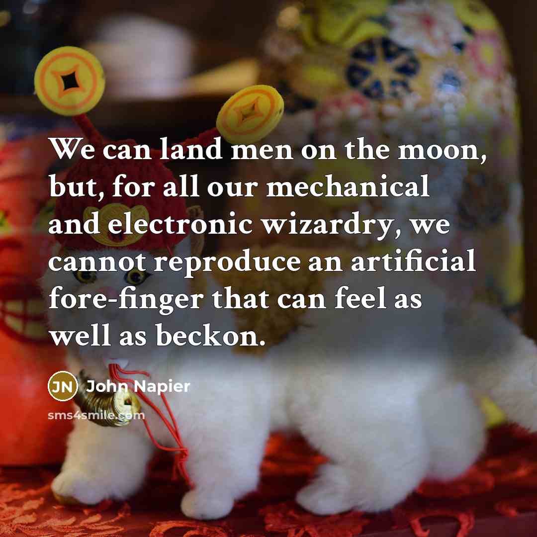 “We can land men on the moon, but, for all…” quote by John Napier