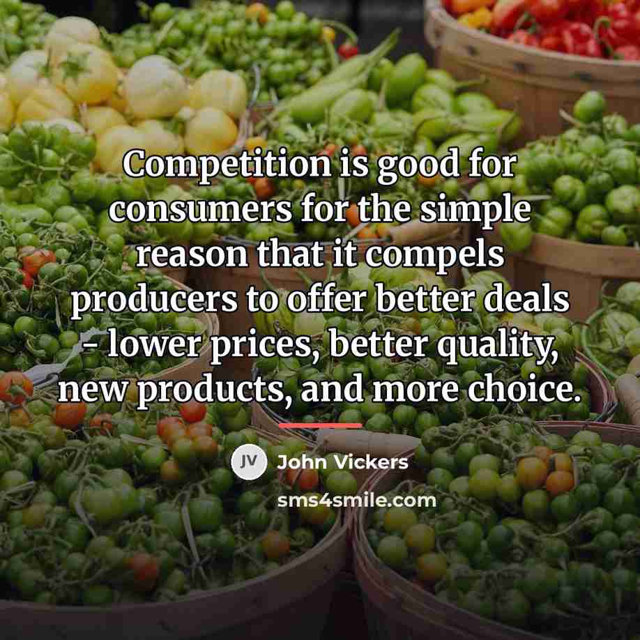 “Competition is good for consumers for the simple reason that…” quote by John Vickers