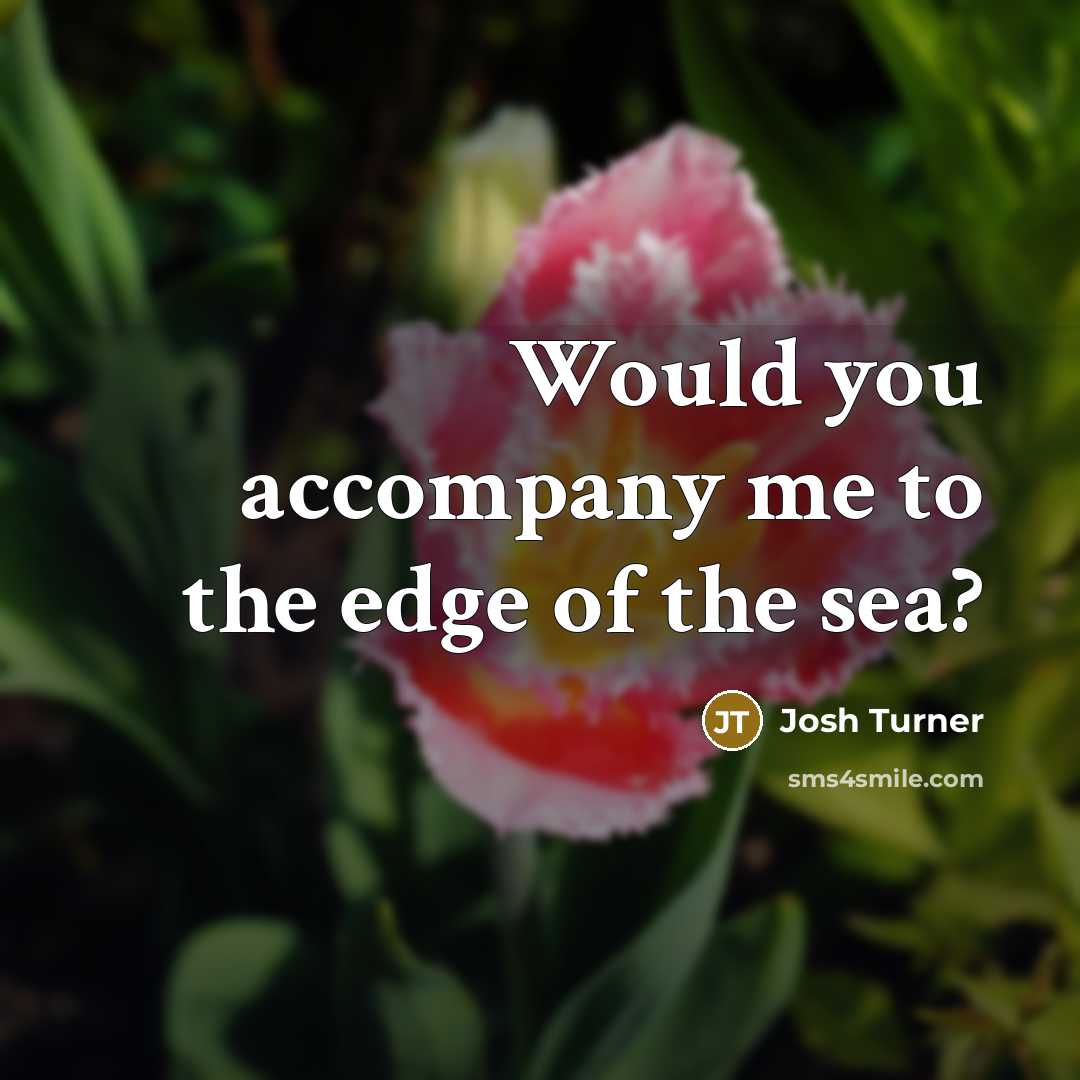 “Would you accompany me to the edge of the sea?…” quote by Josh Turner