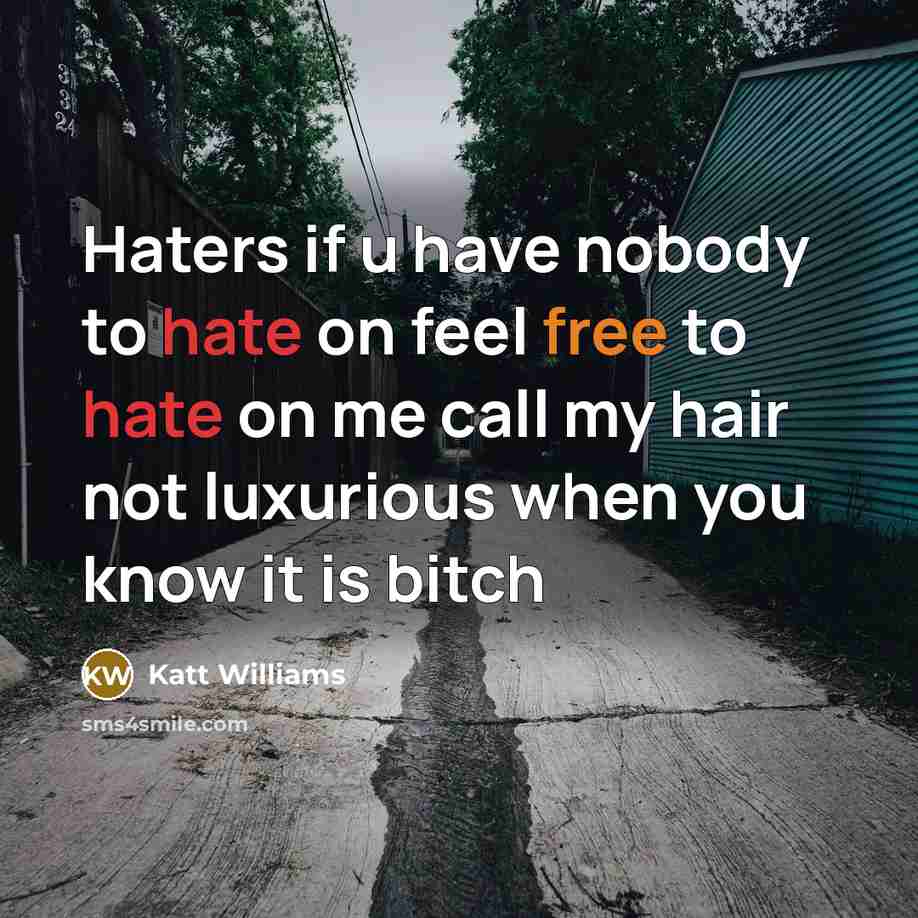 “Haters if u have nobody to hate on feel free to hate on me call my hair not luxurious when you know it is bitch” quote by Katt Williams