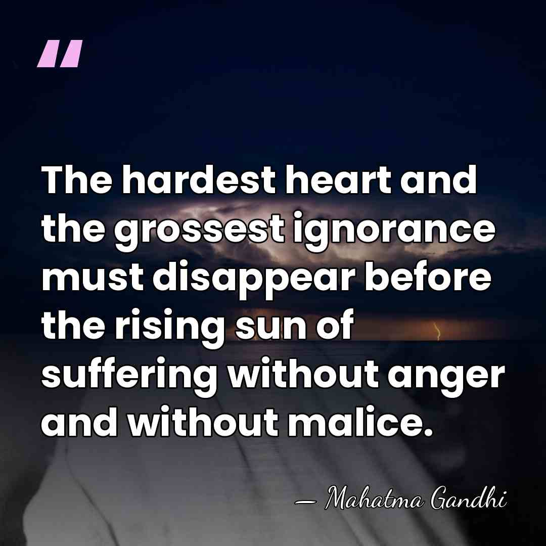 The hardest heart and the grossest ignorance must disappear before the rising&hellip; - Mahatma Gandhi