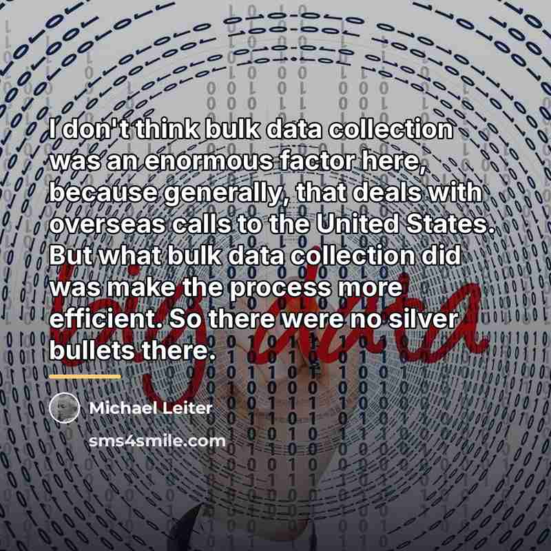 “I don't think bulk data collection was an enormous factor…” quote by Michael Leiter