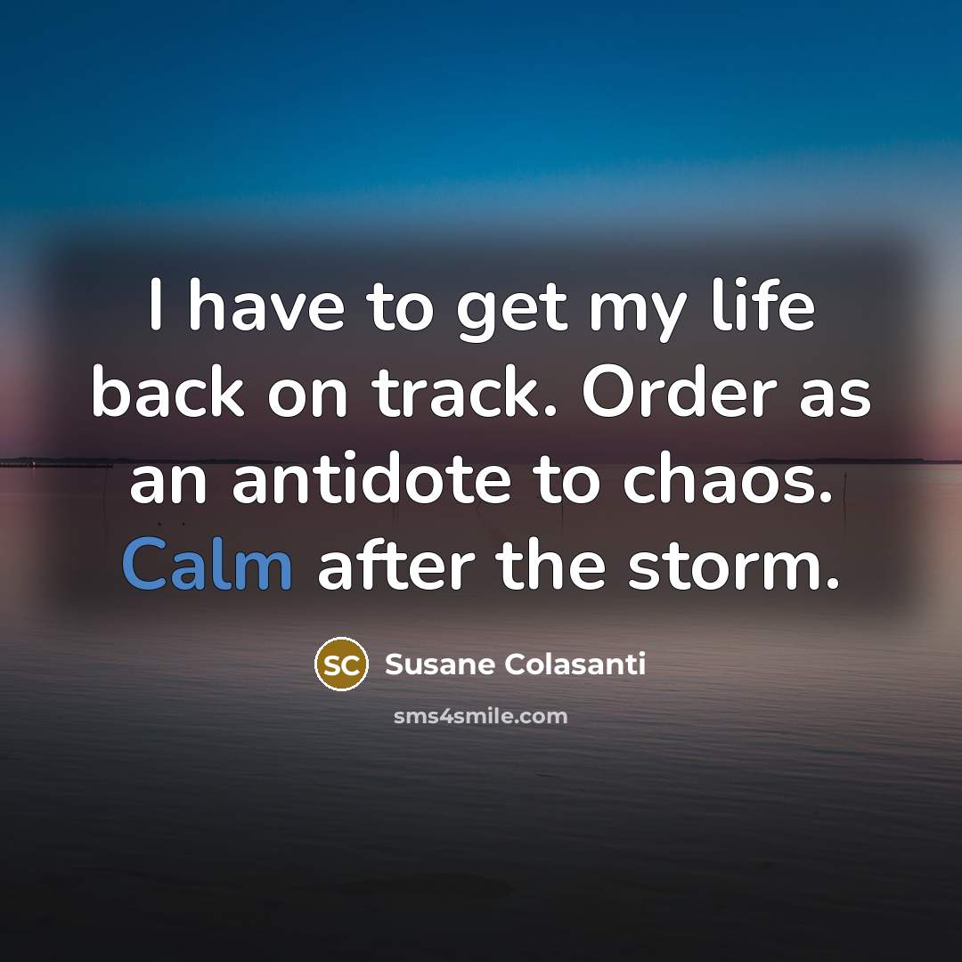 “I have to get my life back on track. Order…” quote by Susane Colasanti