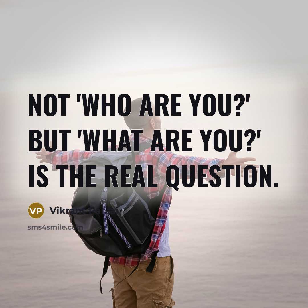 “Not 'Who are you?' but 'What are you?' is the…” quote by Vikrant Parsai