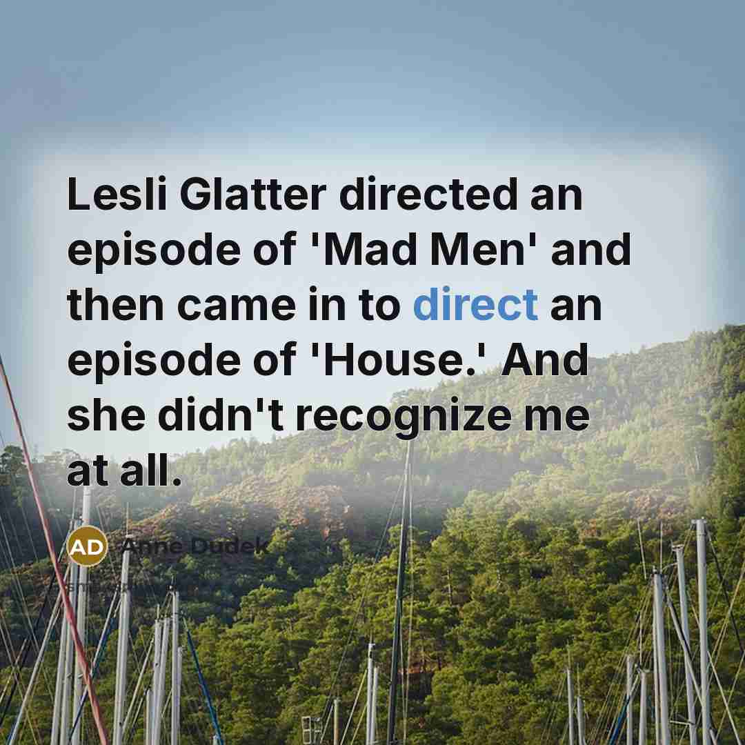 “Lesli Glatter directed an episode of 'Mad Men' and then…” quote by Anne Dudek