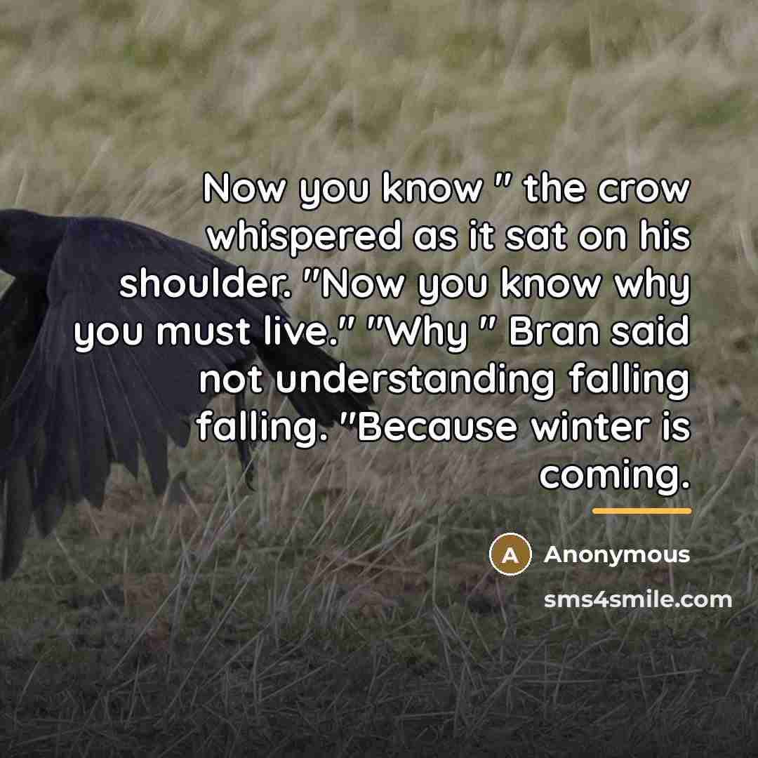 “Now you know " the crow whispered as it sat…” quote by Anonymous