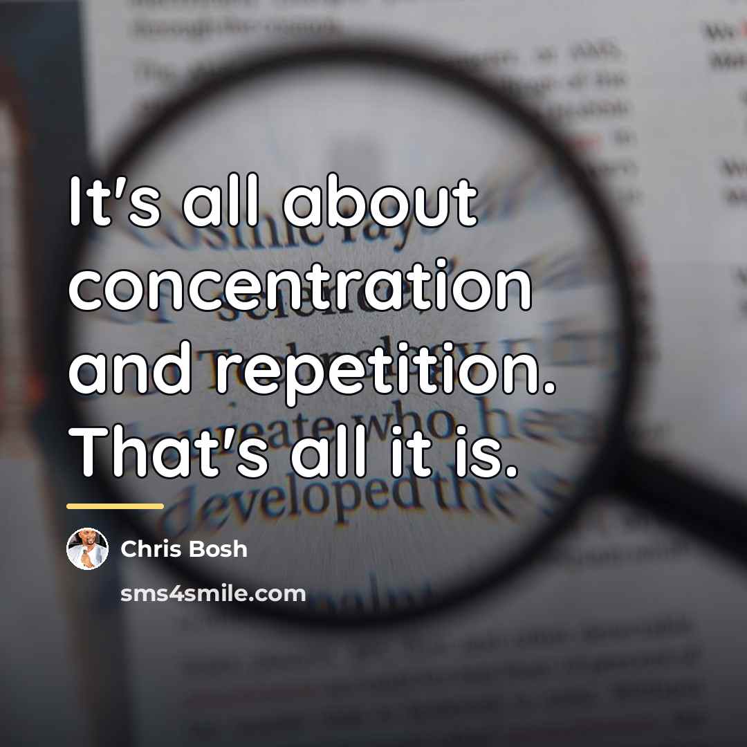“It's all about concentration and repetition. That's all it is.…” quote by Chris Bosh