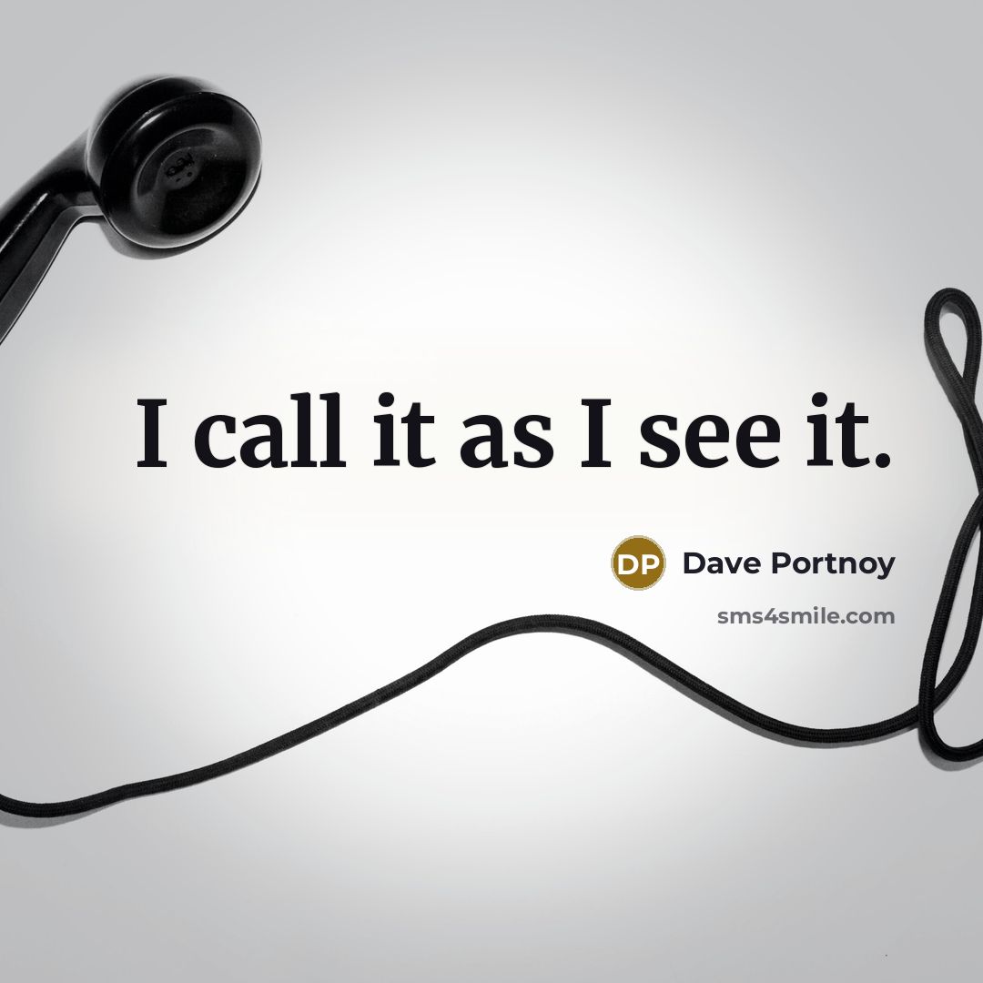“I call it as I see it.…” quote by Dave Portnoy