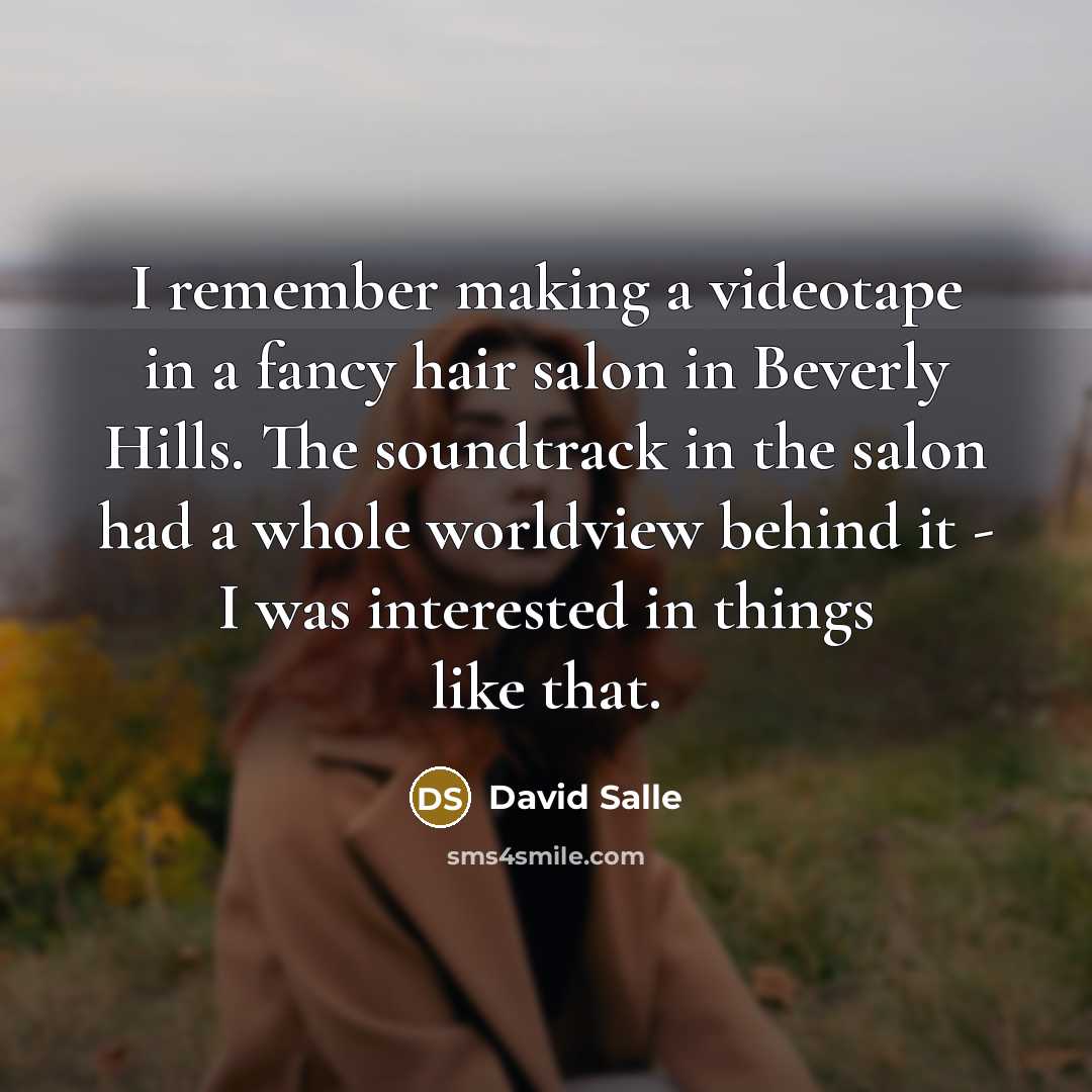 “I remember making a videotape in a fancy hair salon…” quote by David Salle