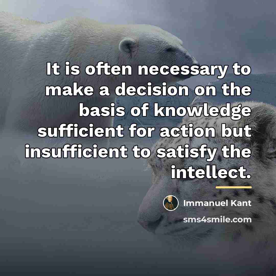 “It is often necessary to make a decision on the…” quote by Immanuel Kant