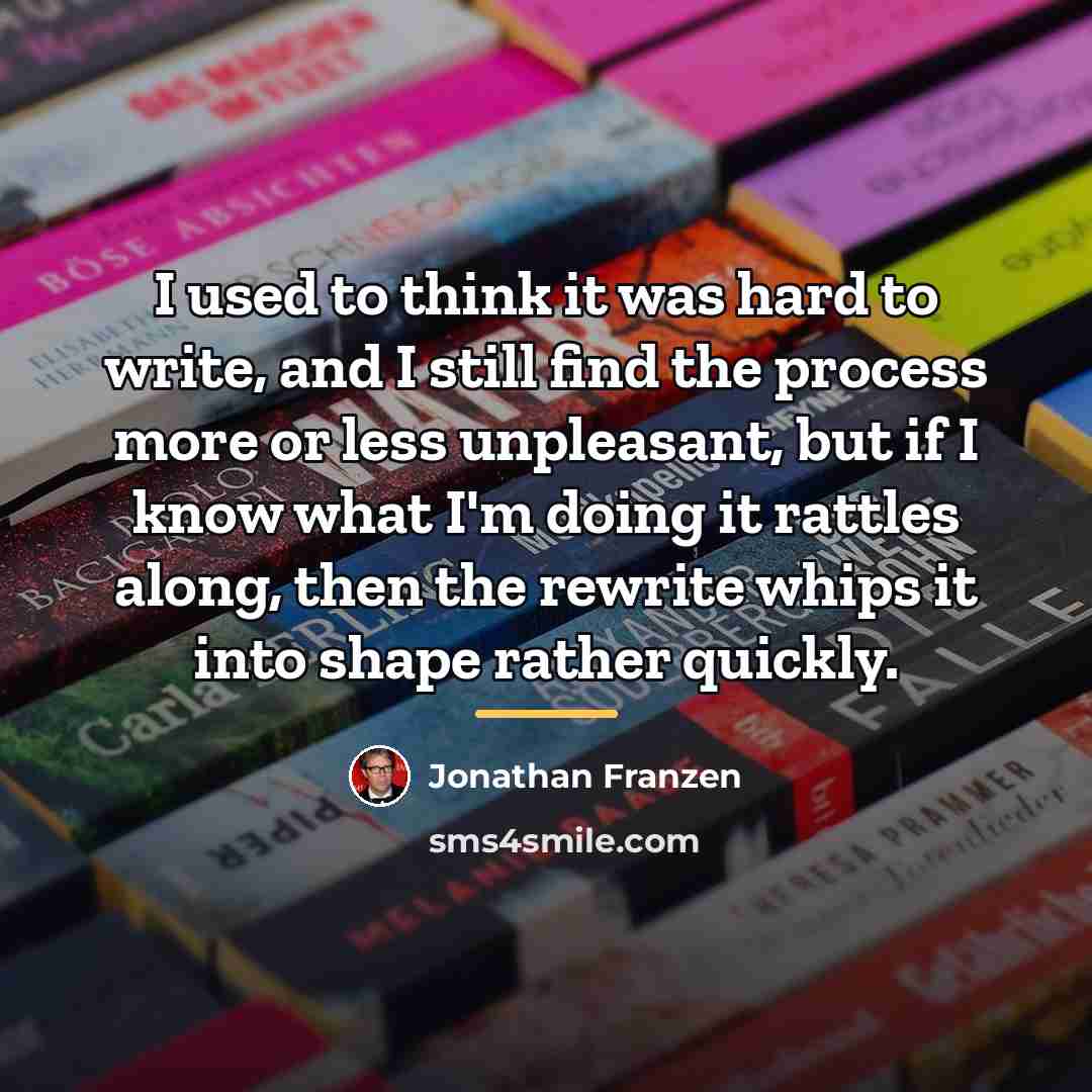 “I used to think it was hard to write, and…” quote by Jonathan Franzen