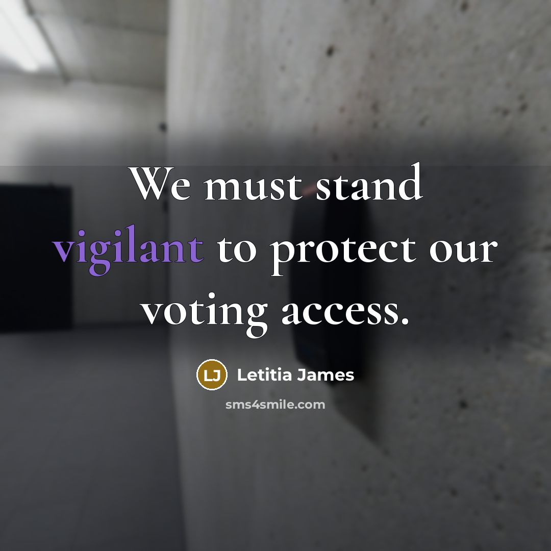 “We must stand vigilant to protect our voting access.…” quote by Letitia James