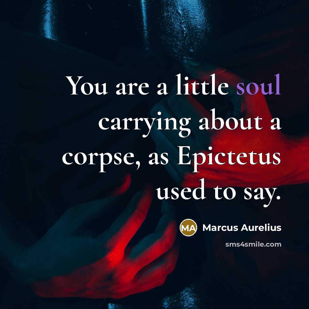 “You are a little soul carrying about a corpse, as…” quote by Marcus Aurelius