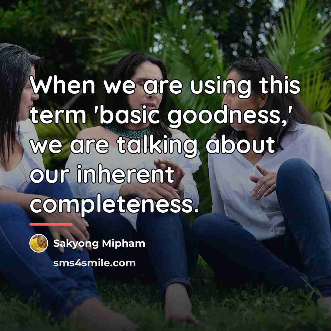 “When we are using this term 'basic goodness,' we are…” quote by Sakyong Mipham