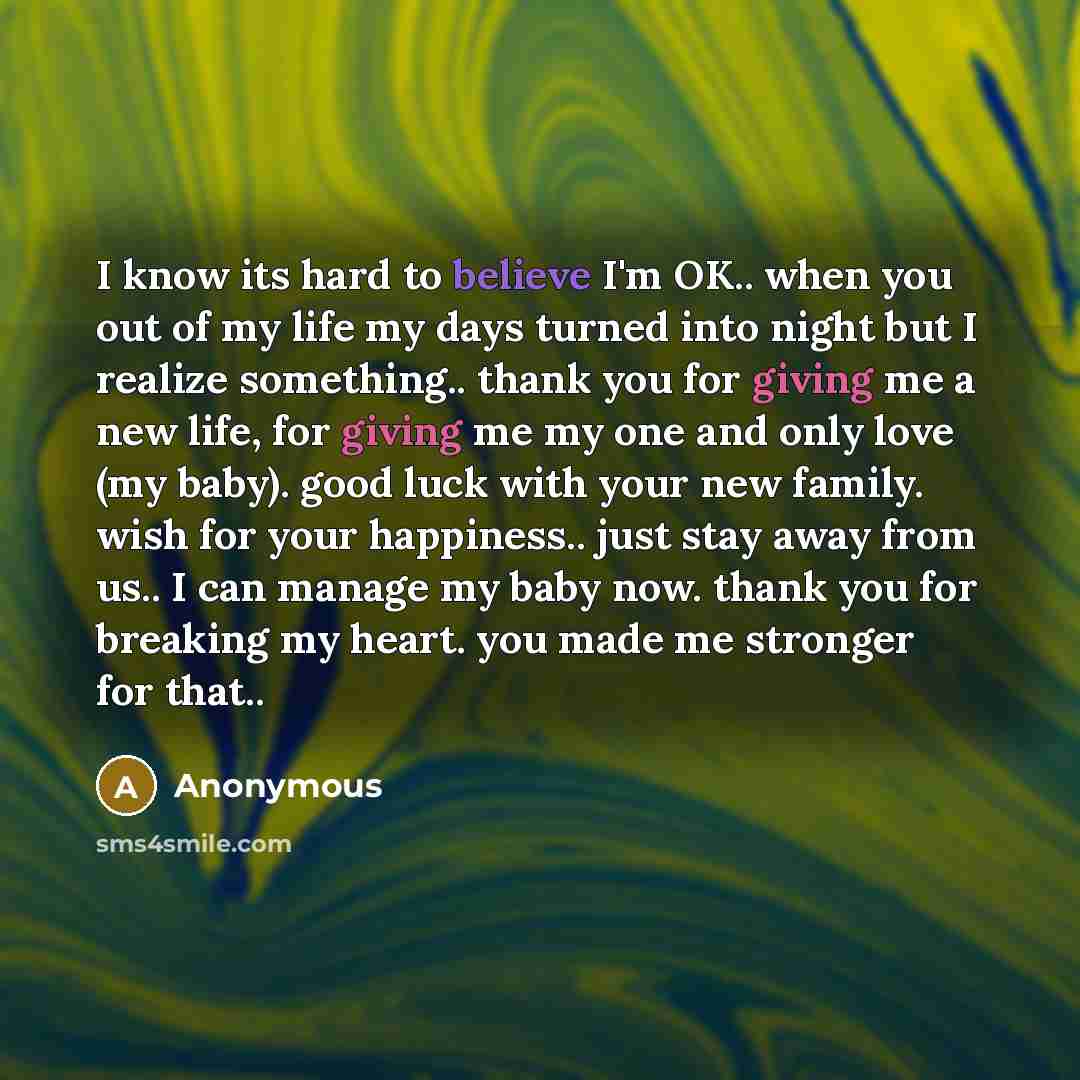 “I know its hard to believe I'm OK.. when you…” quote by Anonymous