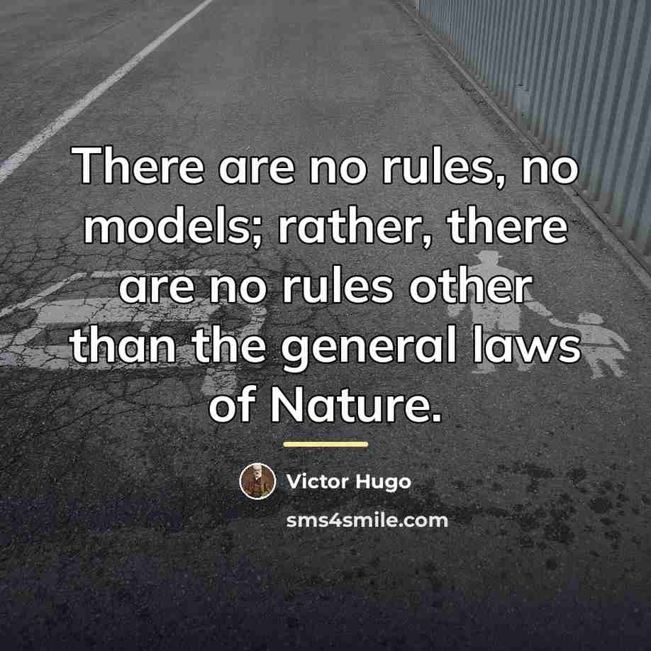 “There are no rules, no models; rather, there are no…” quote by Victor Hugo