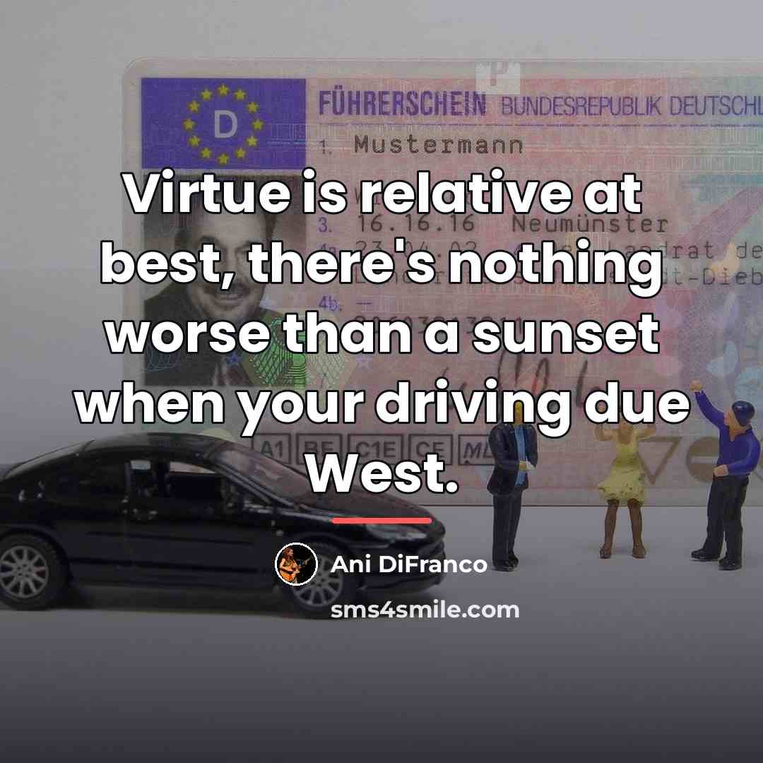 “Virtue is relative at best, there's nothing worse than a…” quote by Ani DiFranco