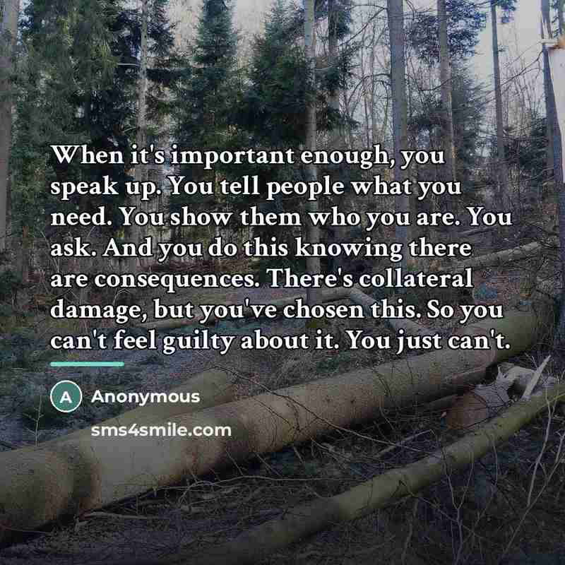 “When it's important enough, you speak up. You tell people…” quote by Anonymous