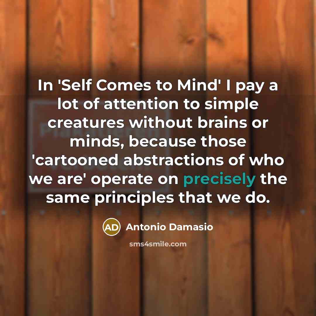“In 'Self Comes to Mind' I pay a lot of…” quote by Antonio Damasio