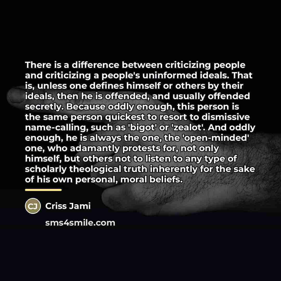 “There is a difference between criticizing people and criticizing a…” quote by Criss Jami