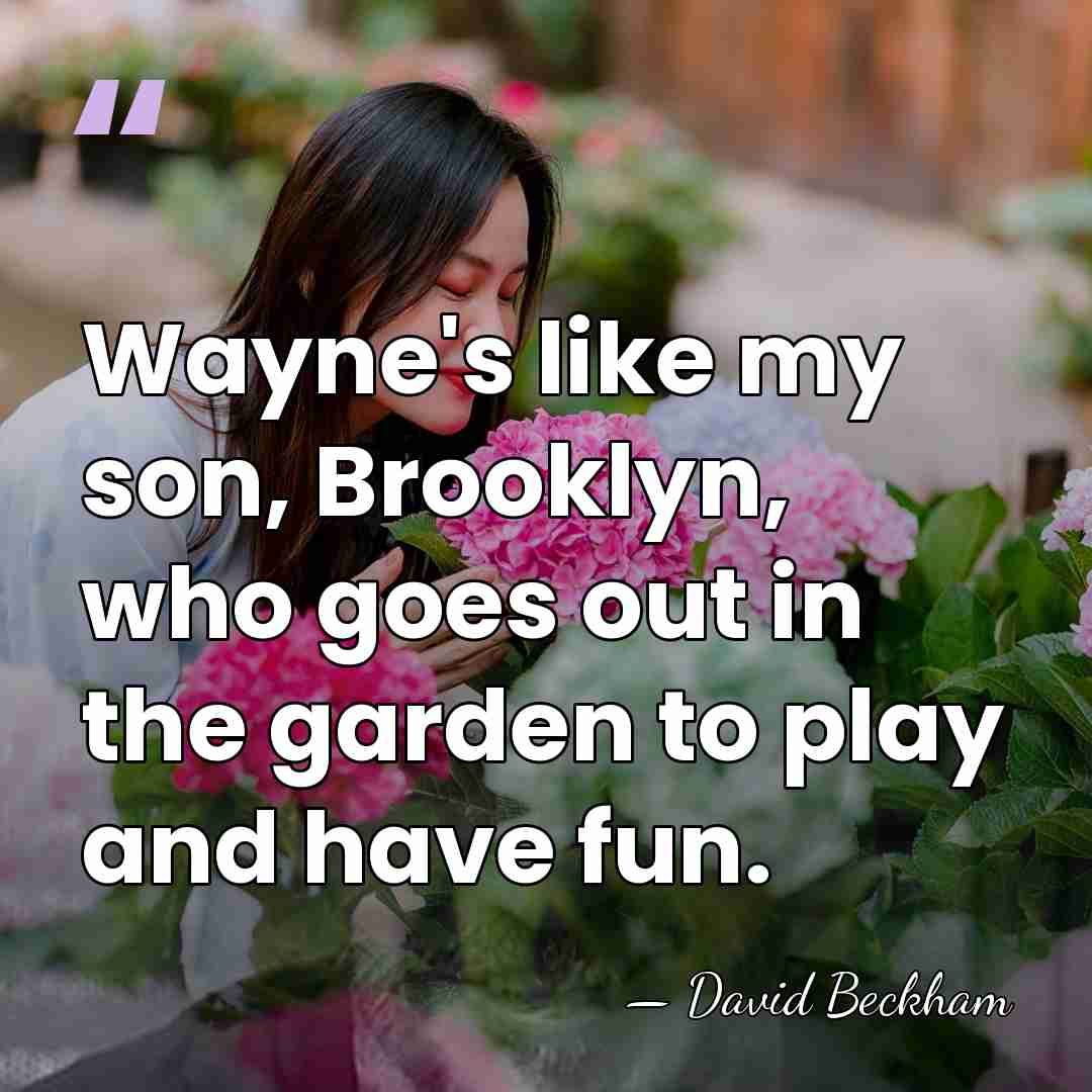 Wayne's like my son, Brooklyn, who goes out in the garden to&hellip; - David Beckham