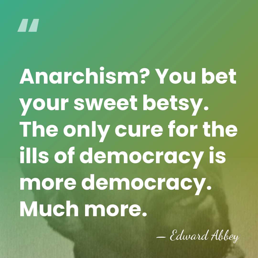 Anarchism? You bet your sweet betsy. The only cure for the ills&hellip; - Edward Abbey