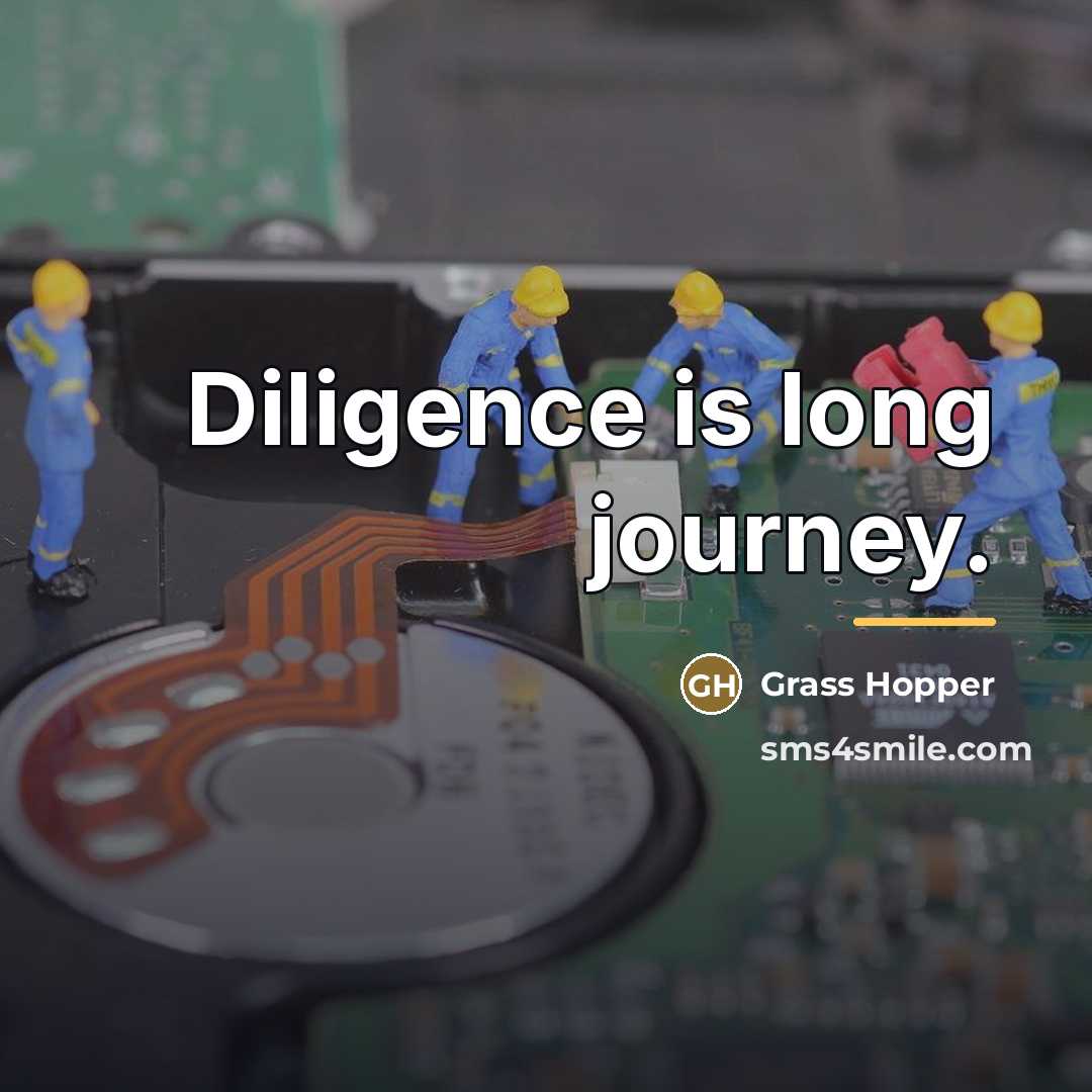 “Diligence is long journey.…” quote by Grass Hopper