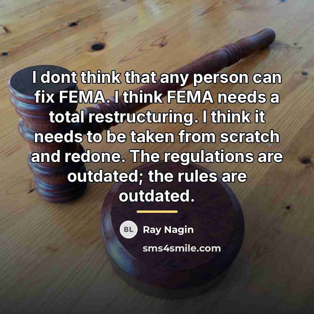 “I dont think that any person can fix FEMA. I…” quote by Ray Nagin