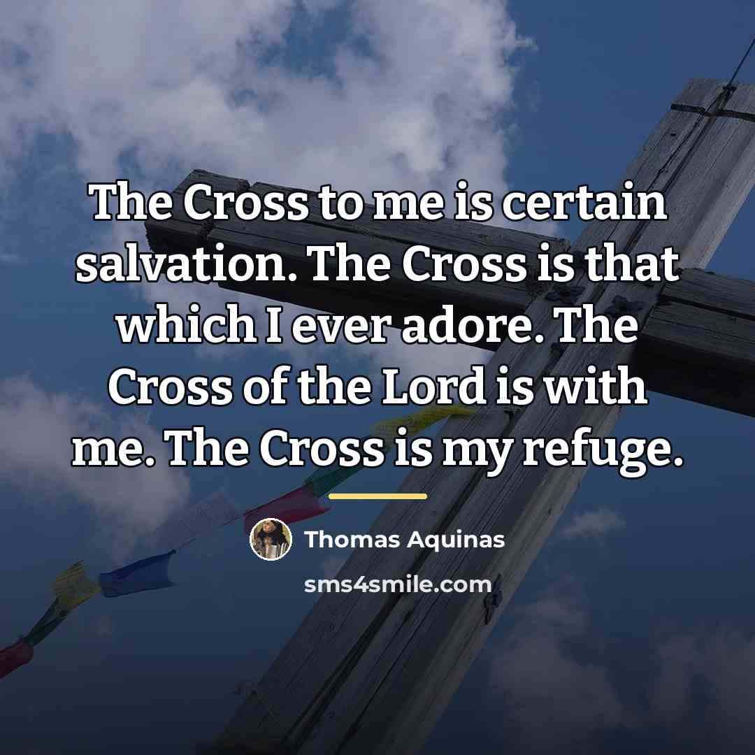“The Cross to me is certain salvation. The Cross is…” quote by Thomas Aquinas