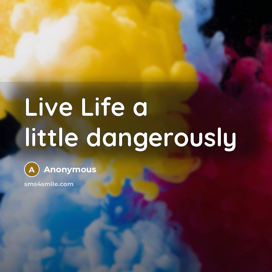 “Live Life a little dangerously…” quote by Anonymous