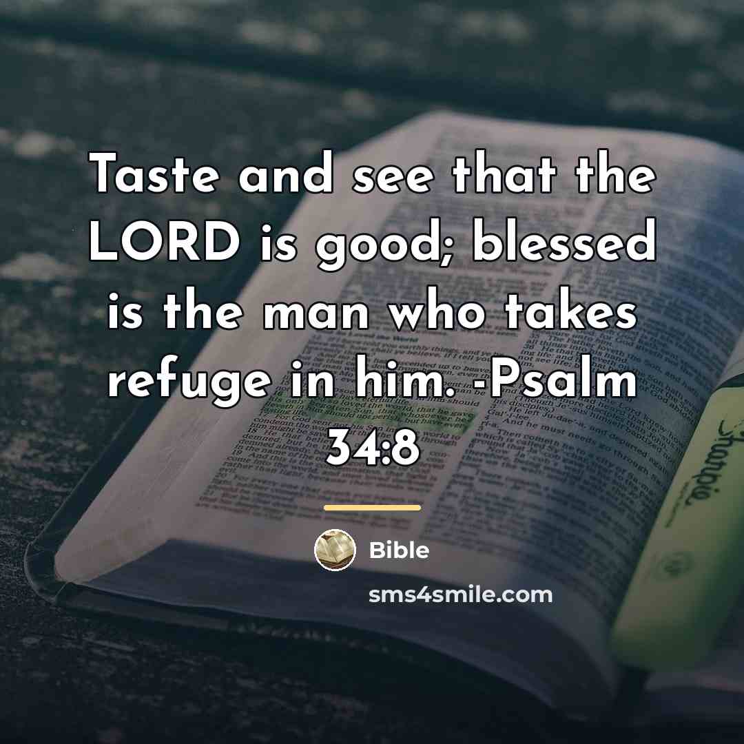 “Taste and see that the LORD is good; blessed is…” quote by Bible