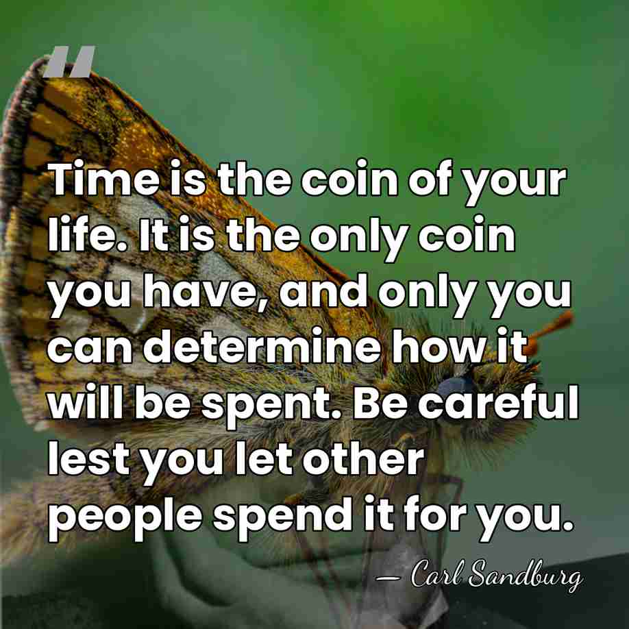 Time is the coin of your life. It is the only coin&hellip; - Carl Sandburg