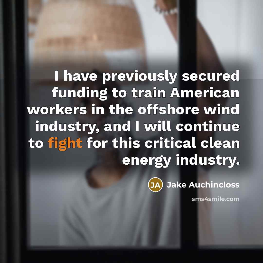“I have previously secured funding to train American workers in…” quote by Jake Auchincloss