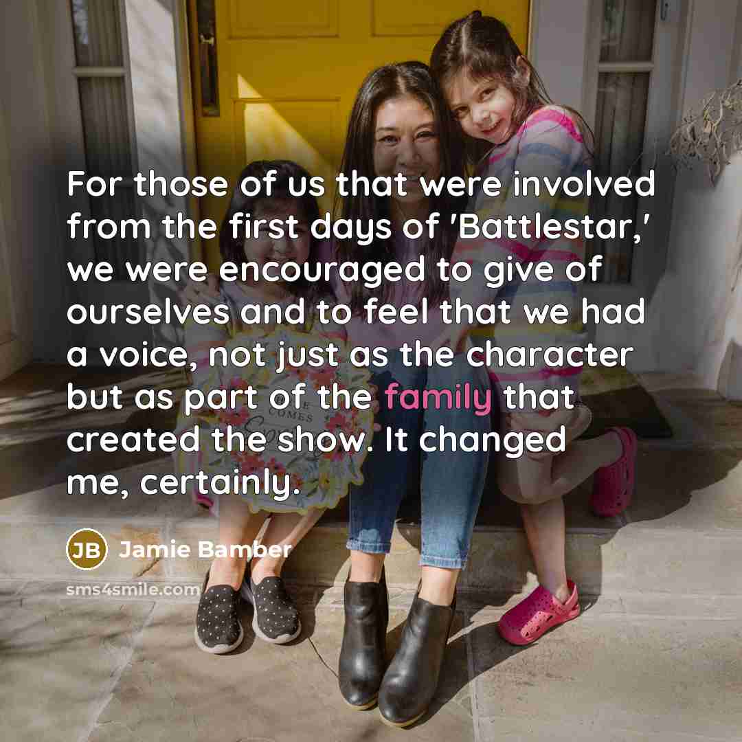 “For those of us that were involved from the first…” quote by Jamie Bamber