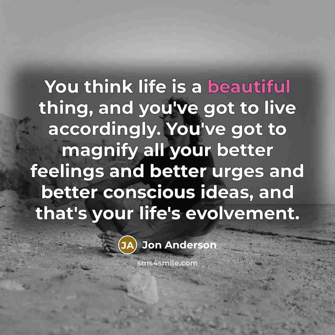 “You think life is a beautiful thing, and you've got…” quote by Jon Anderson