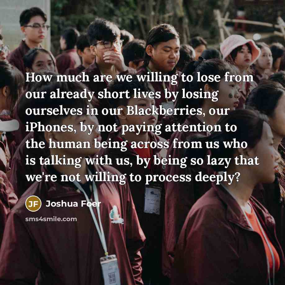 “How much are we willing to lose from our already…” quote by Joshua Foer