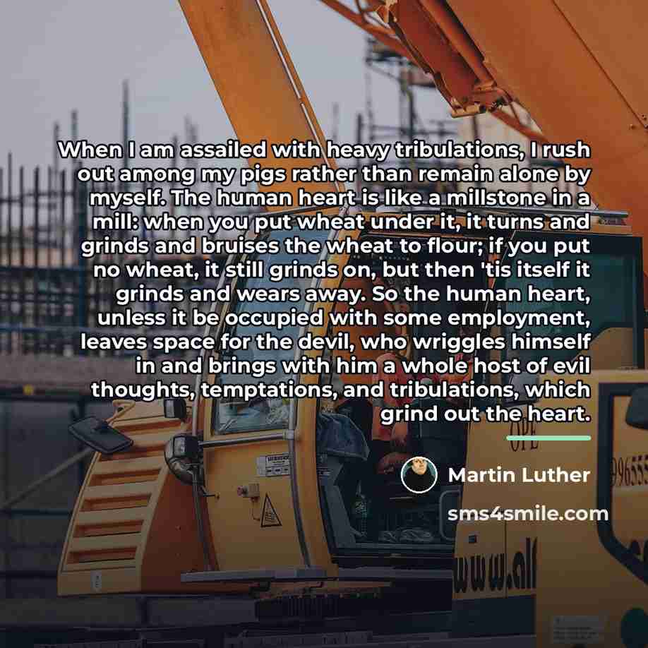 “When I am assailed with heavy tribulations, I rush out…” quote by Martin Luther