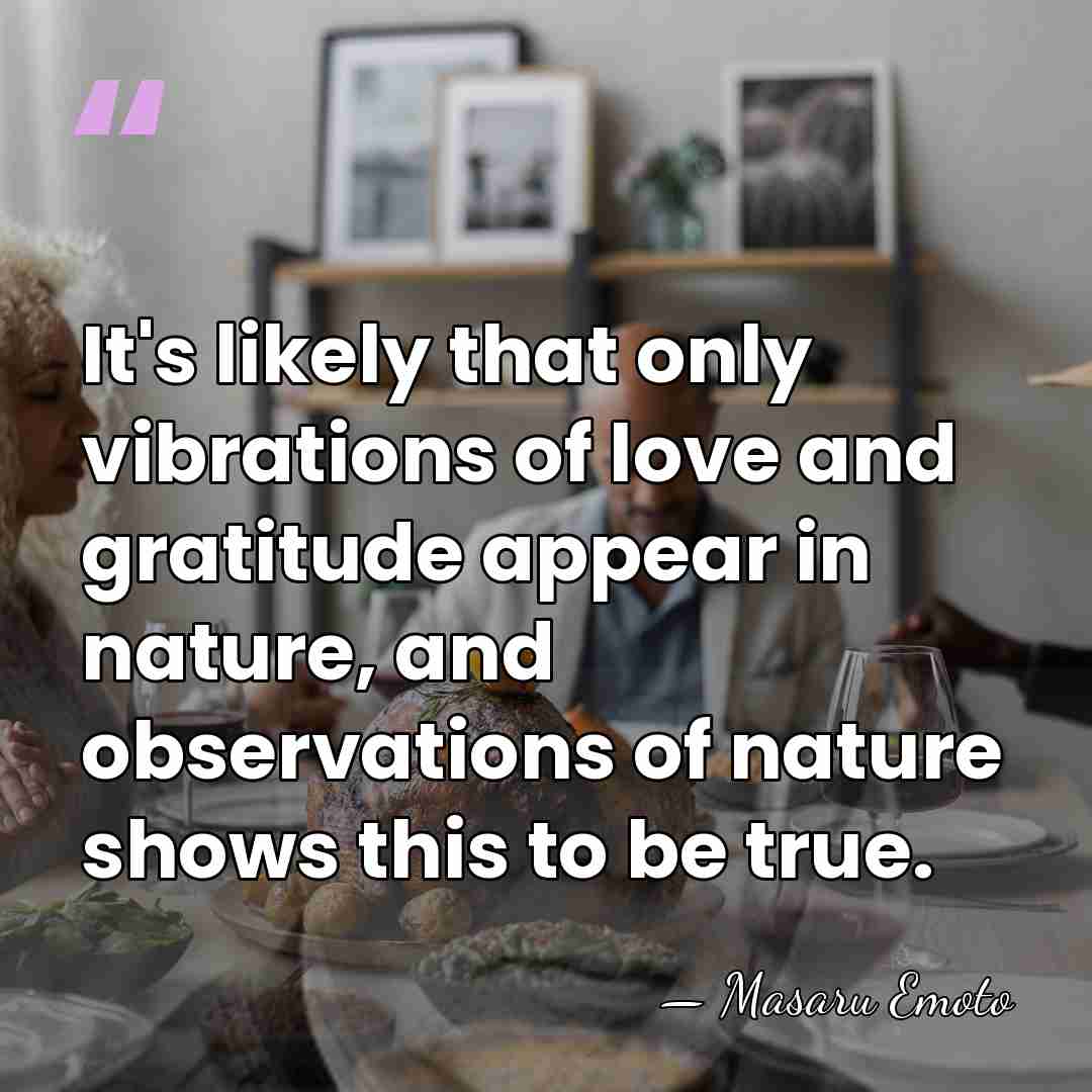 It's likely that only vibrations of love and gratitude appear in nature,&hellip; - Masaru Emoto
