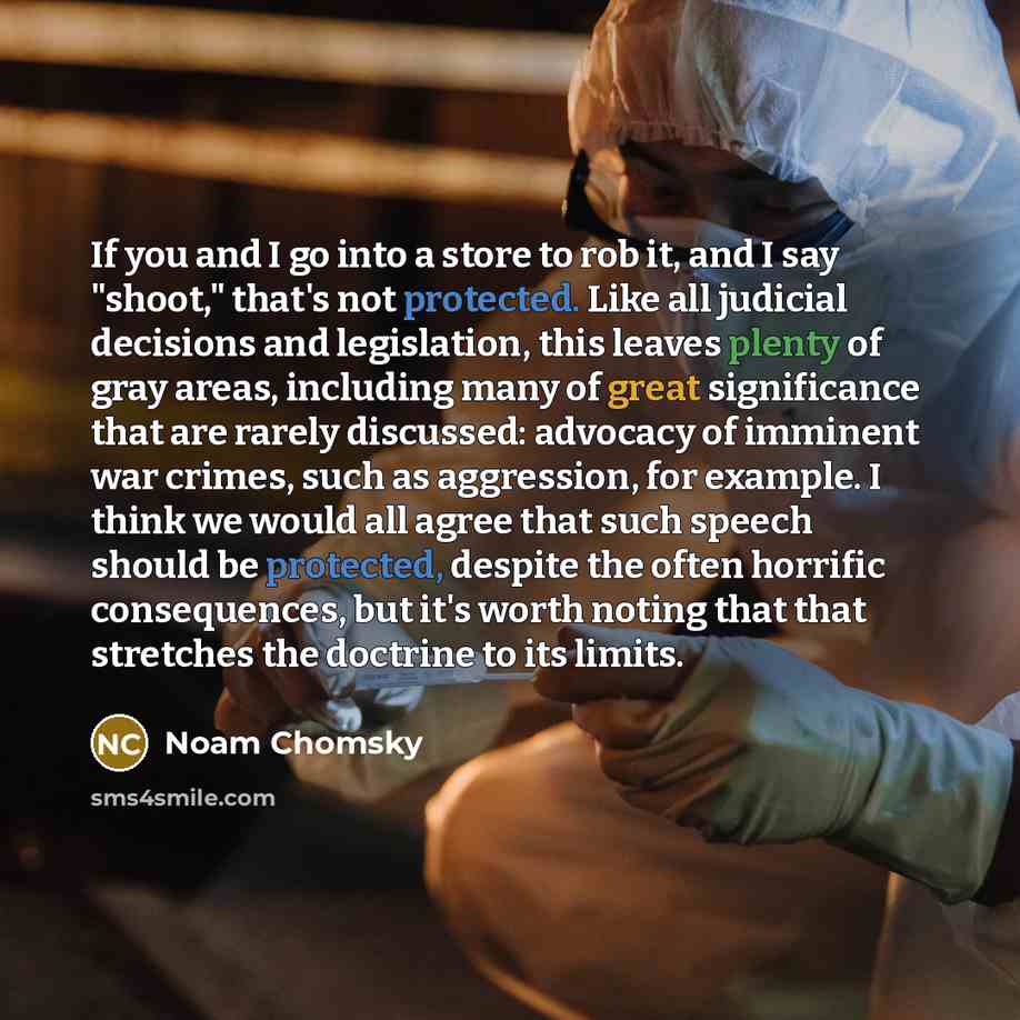 “If you and I go into a store to rob…” quote by Noam Chomsky