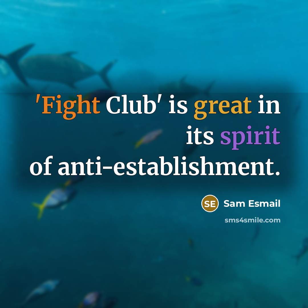 “'Fight Club' is great in its spirit of anti-establishment.…” quote by Sam Esmail