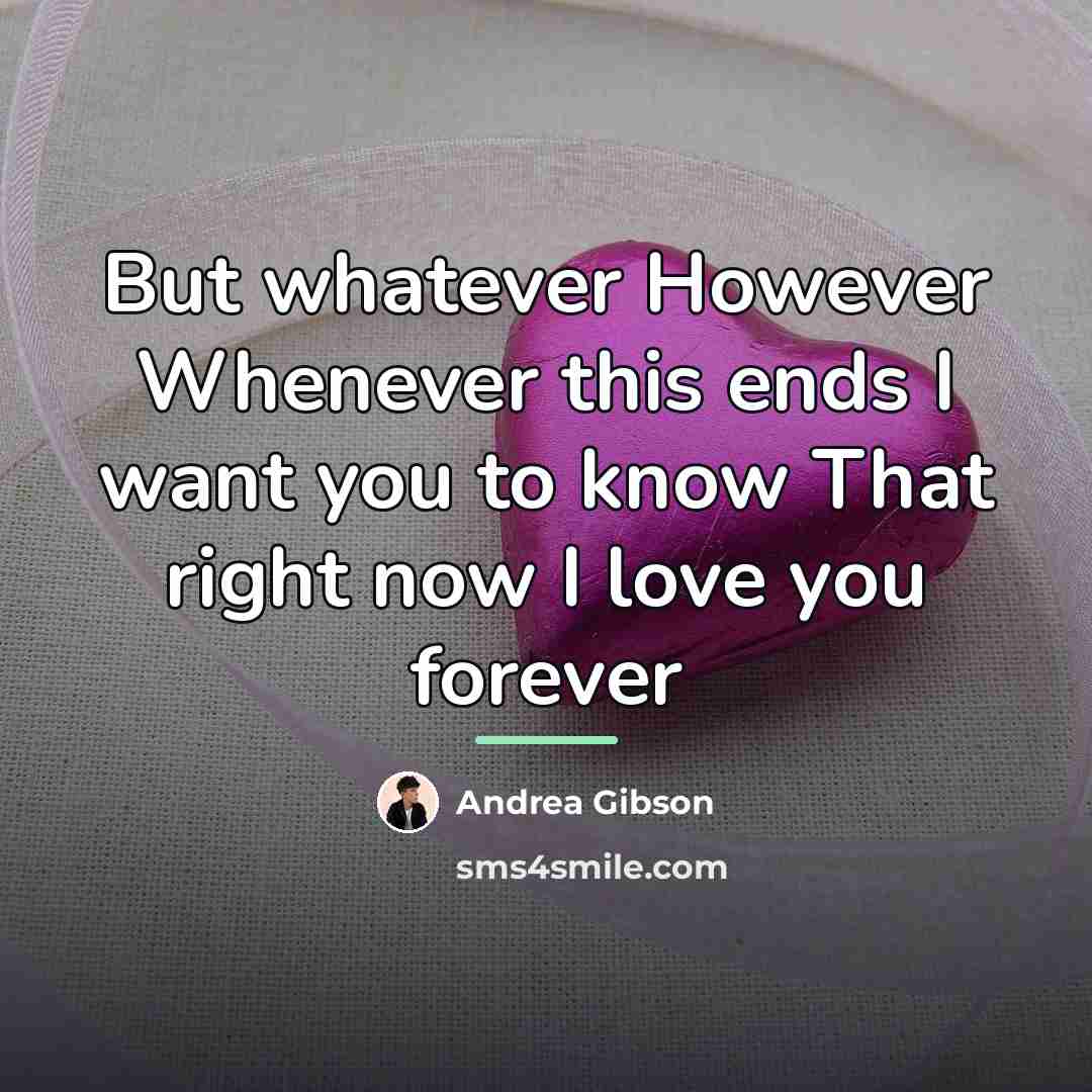 “But whatever However Whenever this ends I want you to…” quote by Andrea Gibson