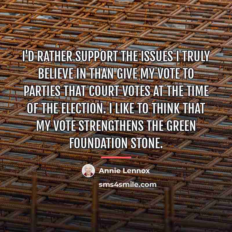 “I'd rather support the issues I truly believe in than…” quote by Annie Lennox