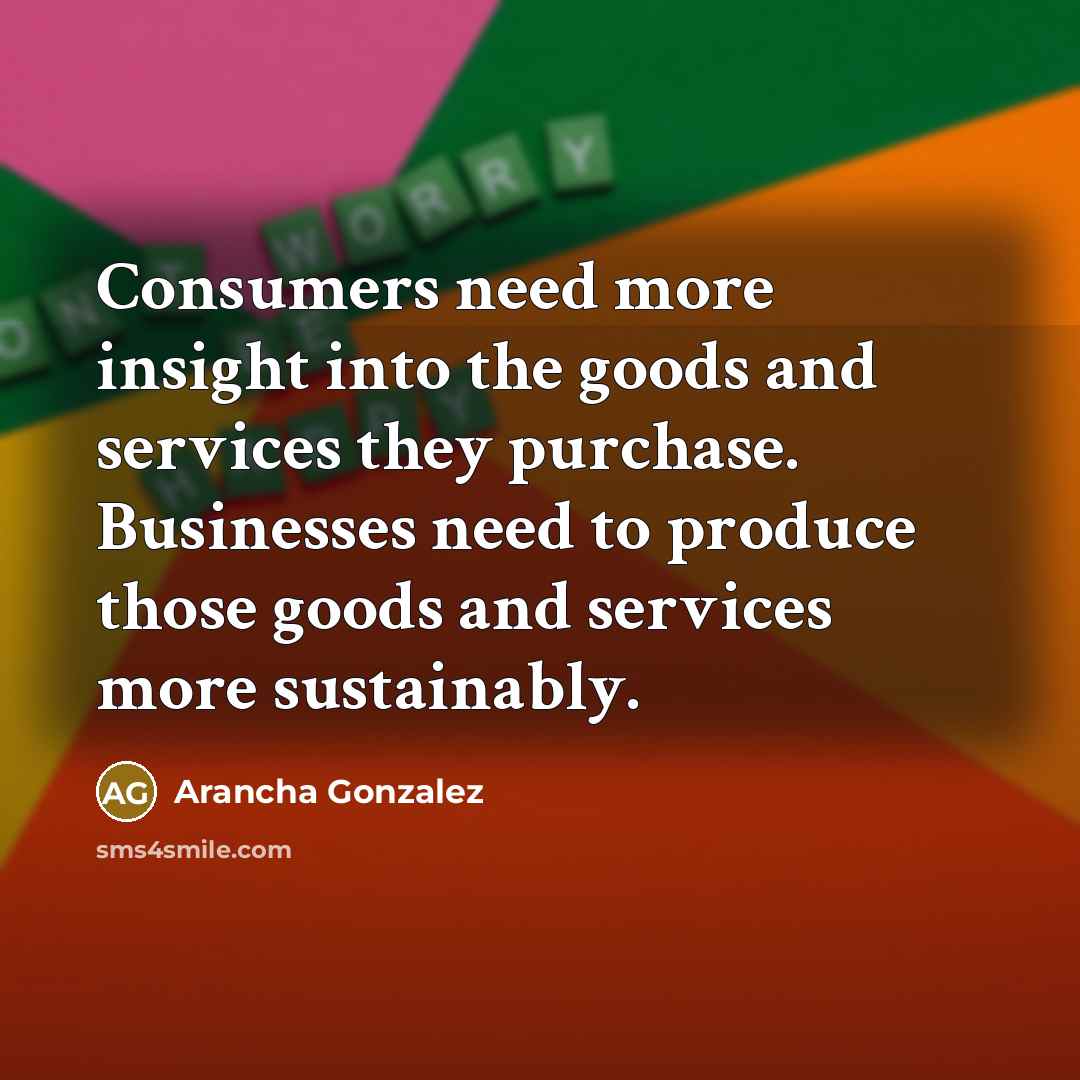 “Consumers need more insight into the goods and services they…” quote by Arancha Gonzalez